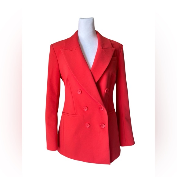 Express Bold Blaze Orange Double-Breasted Blazer - Picture 1 of 3